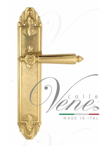 Ручка дверная на планке проходная Venezia Castello PL90 полированная латунь