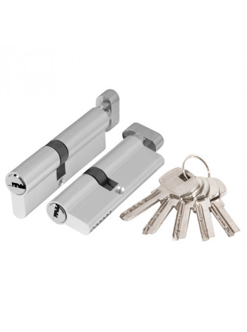 Цилиндровый механизм с вертушкой Ajax AX202/120 mm (55+10+55) CP хром 5 кл.