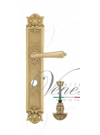 Ручка дверная на планке с фиксатором Venezia Vignole WC-4 PL97 полированная латунь