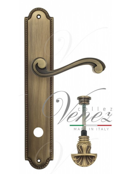 Ручка дверная на планке с фиксатором Venezia Vivaldi WC-2 PL98 матовая бронза
