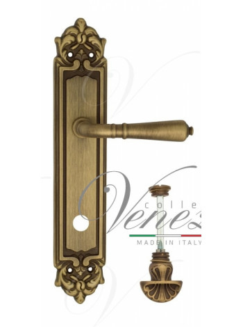 Ручка дверная на планке с фиксатором Venezia Vignole WC-4 PL96 матовая бронза