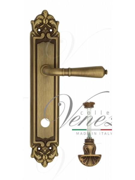 Ручка дверная на планке с фиксатором Venezia Vignole WC-4 PL96 матовая бронза