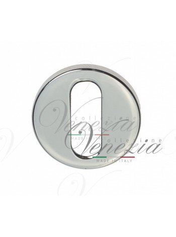 Накладка дверная круглая под ключ буратино Venezia Unique KEY-30 (серия SLIM) полированный хром 2 шт