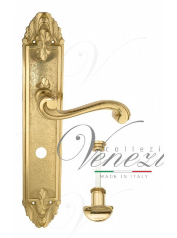Ручка дверная на планке с фиксатором Venezia Vivaldi WC-2 PL90 полированная латунь