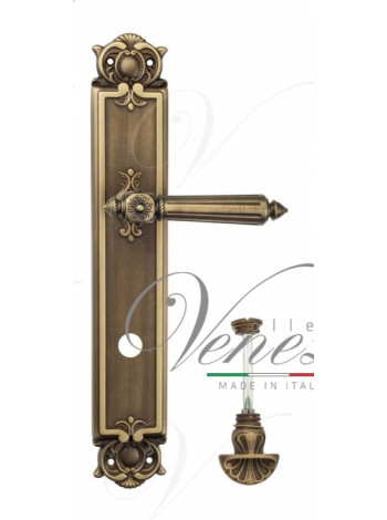 Ручка дверная на планке с фиксатором Venezia Castello WC-4 PL97 матовая бронза