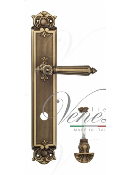 Ручка дверная на планке с фиксатором Venezia Castello WC-4 PL97 матовая бронза