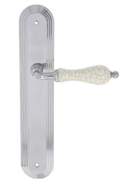 Дверная ручка Extreza DANA CRACKLE (Дана кракле) 306 на планке PL05 полированный хром F04