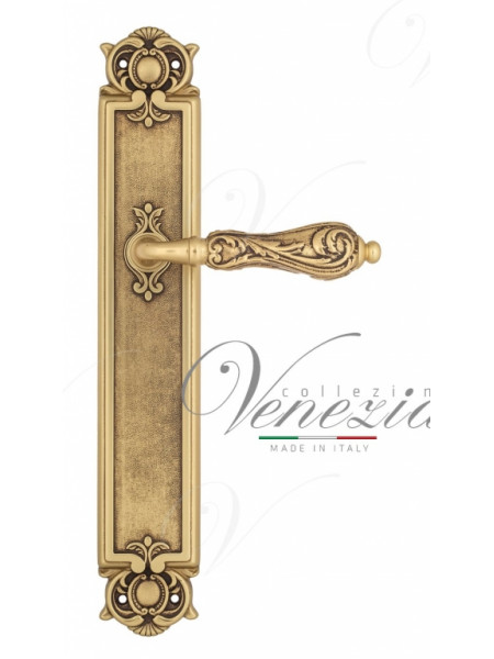 Ручка дверная на планке проходная Venezia Monte Cristo PL97 французское золото + коричневый