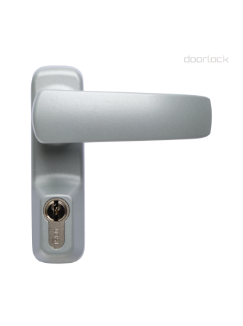Внешняя нажимная ручка DOORLOCK PD900FR/H1, с цилиндром, серебристый