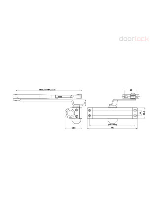 Дверной доводчик DOORLOCK DL70 EN2/3/4 серебристый