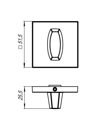 Ручка поворотная Armadillo Wc-Bolt BK6 USS CP-8 Хром