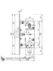 Замок межкомнатный магнит. под цил. AGB MEDIANA POLARIS B06103.50.12.567 с отв. планк B02402.05 (ант бр)
