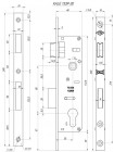 Корпус замка врезного цилиндрового узкопроф. Kale-Kilit 153/P (30 Mm) W/B (Никель)