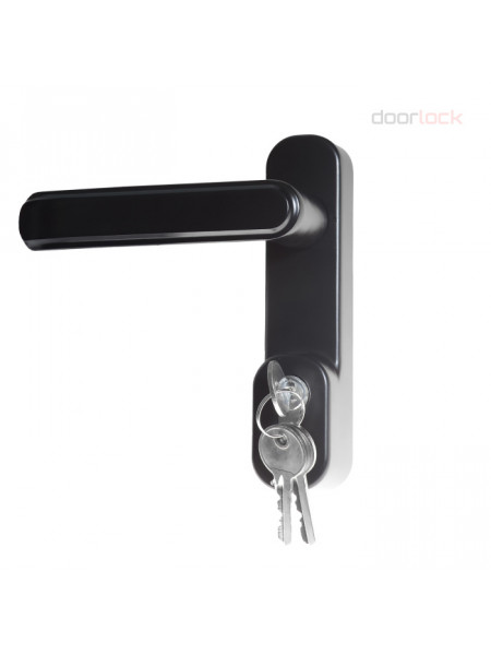Внешняя нажимная ручка Doorlock V PD700/H2 серия Variant, черная, с цилиндром. Для противопожарных дверей. Толщина двери до 105мм