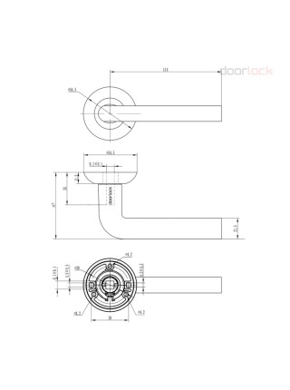 Ручка дверная DOORLOCK Fenix A16R, SNi матовый никель